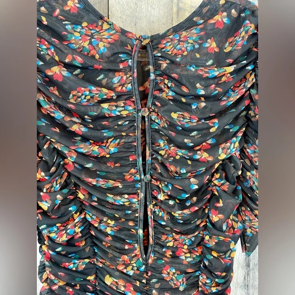 Free People Briella Midi Dress in Twilight Combo Size Medium.